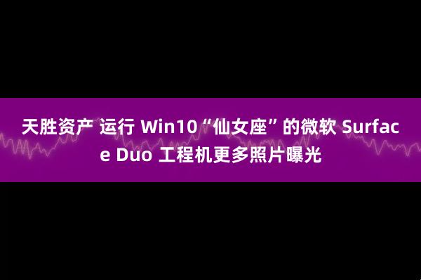 天胜资产 运行 Win10“仙女座”的微软 Surface Duo 工程机更多照片曝光