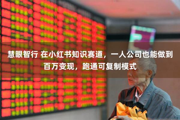 慧眼智行 在小红书知识赛道，一人公司也能做到百万变现，跑通可复制模式