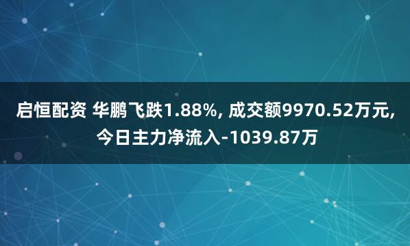 启恒配资 华鹏飞跌1.88%, 成交额9970.52万元, 今日主力净流入-1039.87万