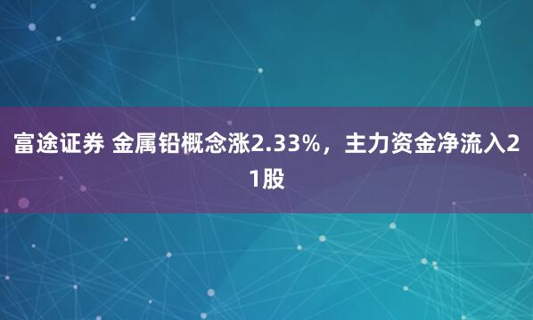 富途证券 金属铅概念涨2.33%，主力资金净流入21股