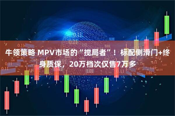 牛领策略 MPV市场的“搅局者”！标配侧滑门+终身质保，20万档次仅售7万多